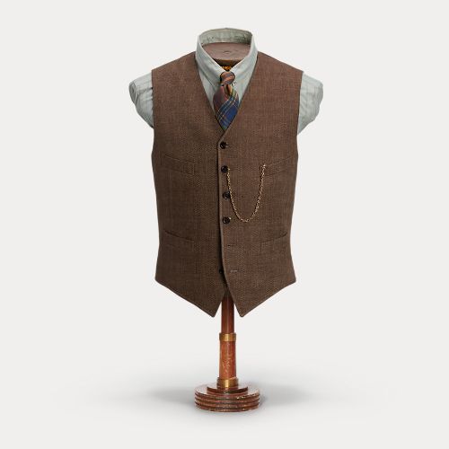 Gilet en lin à chevrons - RRL - Modalova