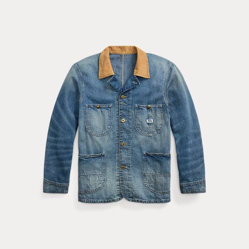 Veste en denim indigo col velours côtelé - RRL - Modalova