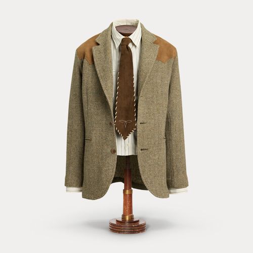 Blazer déstructuré bordé de daim - RRL - Modalova