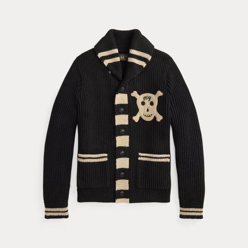 Cardigan col châle patch tête de mort - RRL - Modalova