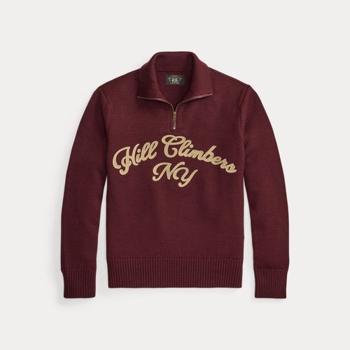 Pull demi-zippé brodé en laine - RRL - Modalova