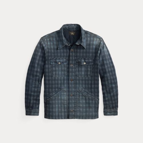 Veste écossaise jacquard de denim indigo - RRL - Modalova