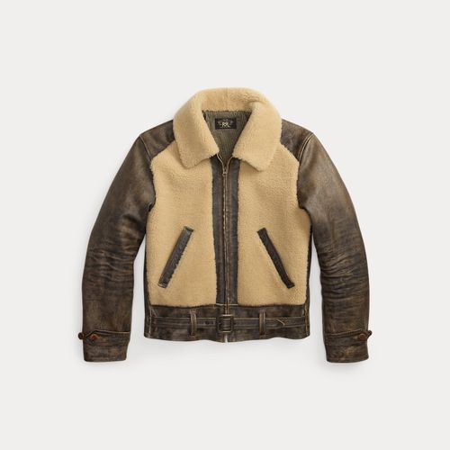 Veste en cuir à pans en peau lainée - RRL - Modalova