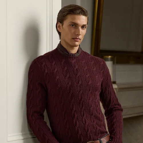 Pull en cachemire torsadé - Purple Label - Modalova