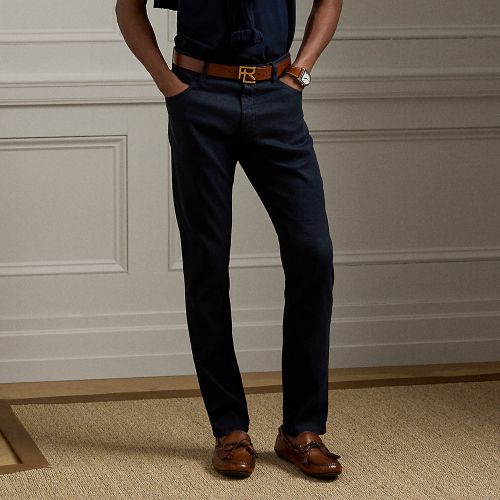 Jean coupe slim en lin et coton stretch - Purple Label - Modalova
