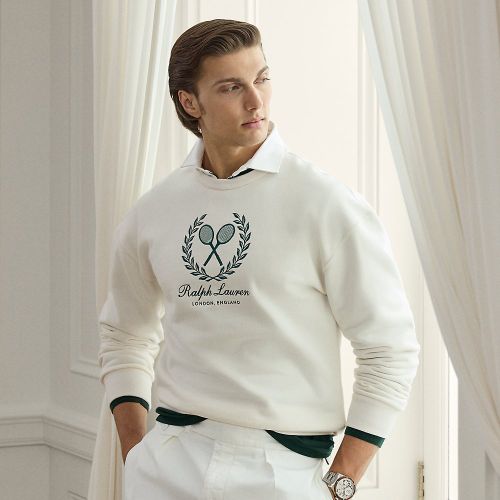 Sweat en coton et cachemire à écusson - Purple Label - Modalova