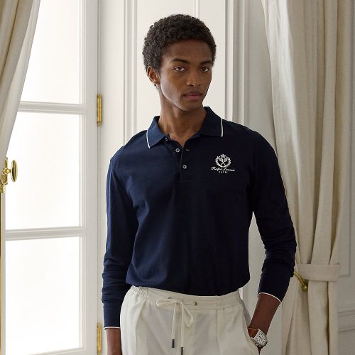 Polo en piqué avec écusson brodé - Purple Label - Modalova