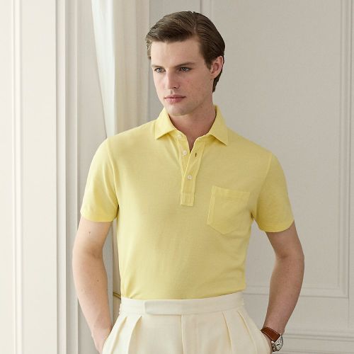 Polo en piqué lavé Custom Slim Fit - Purple Label - Modalova