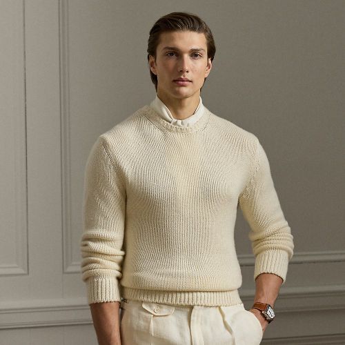 Pull à col rond cachemire-soie-lin - Purple Label - Modalova