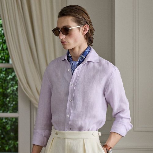 Chemise en lin natté - Purple Label - Modalova