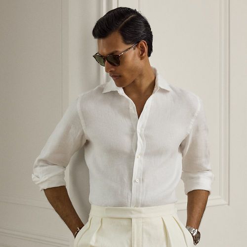 Chemise en lin natté - Purple Label - Modalova
