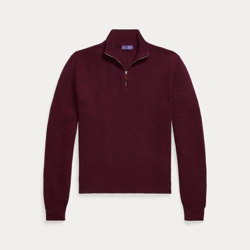Pull demi-zippé cachemire œil-de-perdrix - Purple Label - Modalova