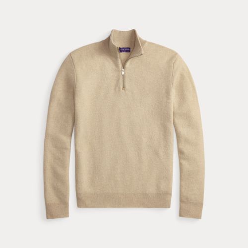 Pull demi-zippé cachemire œil-de-perdrix - Purple Label - Modalova