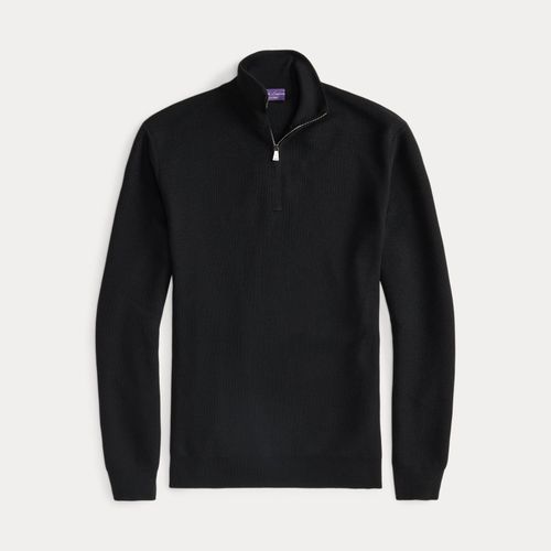 Pull demi-zippé en laine piquée - Purple Label - Modalova