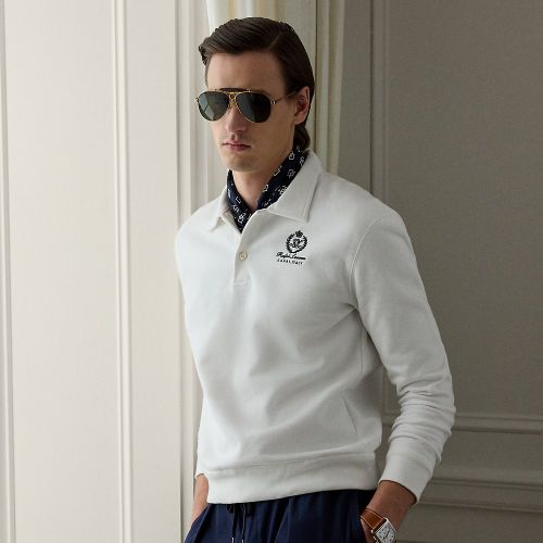 Polo en molleton avec écusson brodé - Purple Label - Modalova