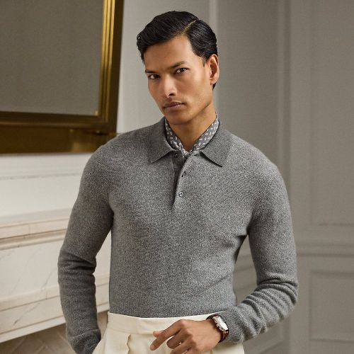 Pull col polo en cachemire - Purple Label - Modalova