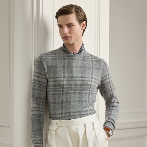 Pull col rond en cachemire et soie - Purple Label - Modalova