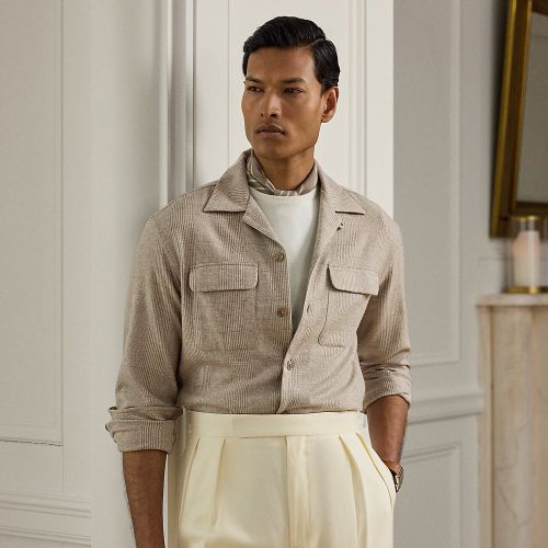 Chemise safari prince-de-galles en laine - Purple Label - Modalova