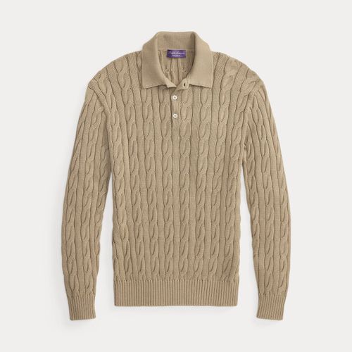 Pull Polo torsadé en coton et soie - Purple Label - Modalova