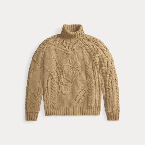 Pull torsadé équestre en laine - Purple Label - Modalova
