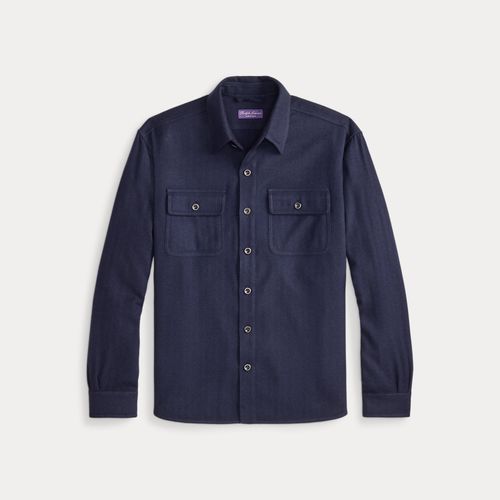 Chemise à chevrons en coton-cachemire - Purple Label - Modalova