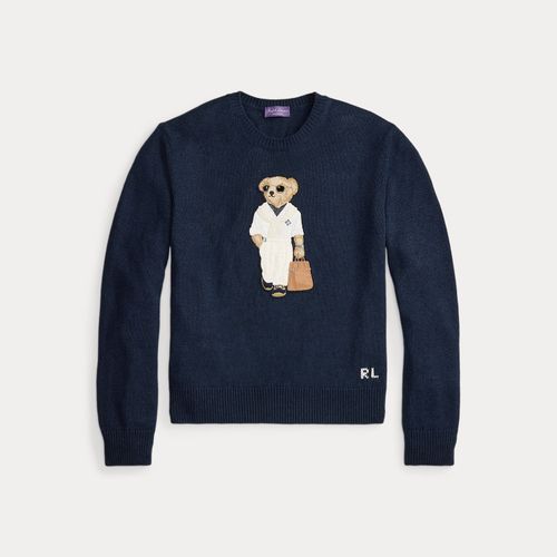 Pull Polo Bear en soie et lin - Purple Label - Modalova
