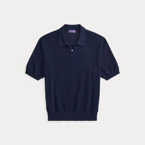 Pull Polo texturé en coton - Purple Label - Modalova