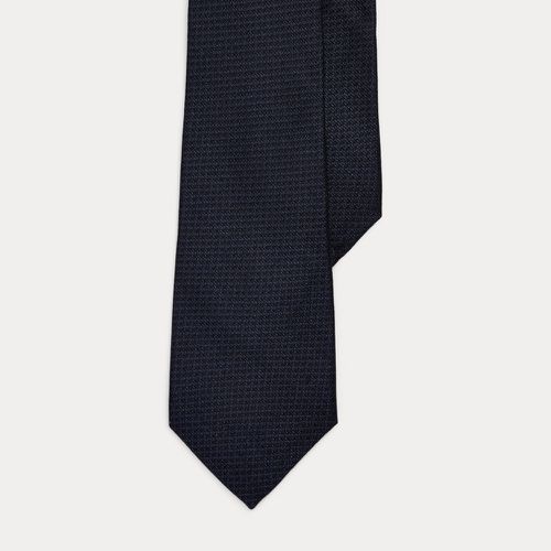 Cravate texturée en soie et lin - Purple Label - Modalova