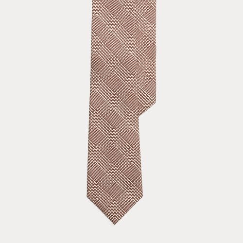 Cravate prince-de-galles cachemire soie - Purple Label - Modalova