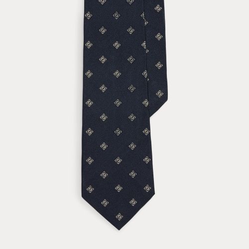 Cravate à motif losange en soie - Purple Label - Modalova