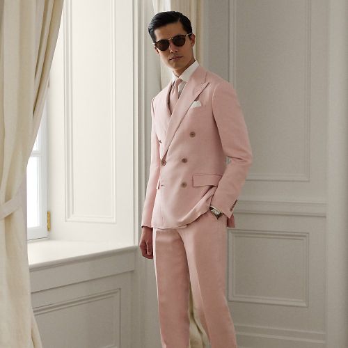 Pantalon Gregory fait main soie et lin - Purple Label - Modalova