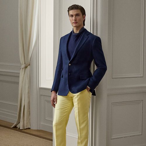 Pantalon Gregory fait main soie et lin - Purple Label - Modalova