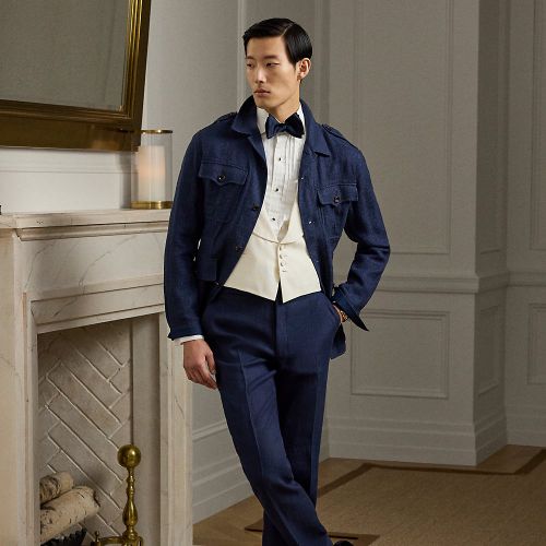 Pantalon costume Gregory fait main lin - Purple Label - Modalova