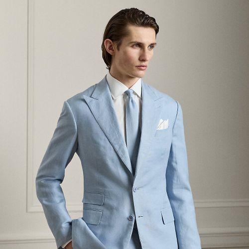 Veste Kent confectionné main soie et lin - Purple Label - Modalova