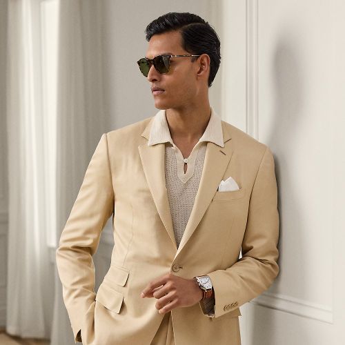 Veste Kent faite main gabardine de soie - Purple Label - Modalova