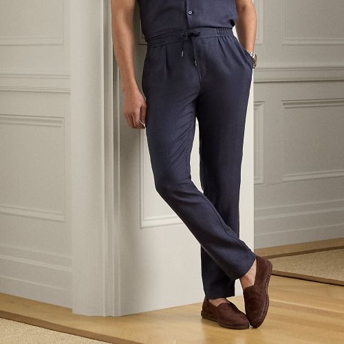 Pantalon fait main en soie et lin - Purple Label - Modalova