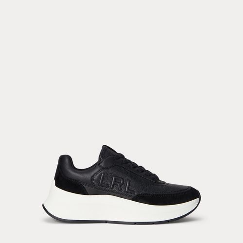 Baskets Franky en cuir foulonné et daim - Lauren - Modalova