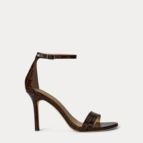Sandales Allie cuir façon crocodile - Lauren - Modalova