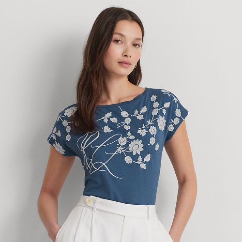 T-shirt en jersey à broderie fleurie - Lauren - Modalova