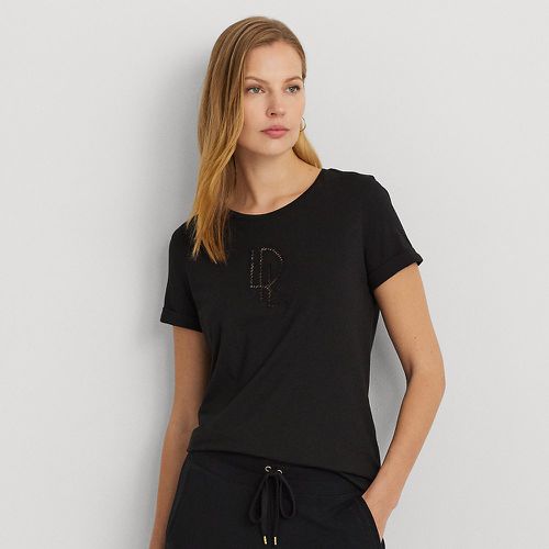 T-shirt à logo perlé en jersey de coton - Lauren - Modalova