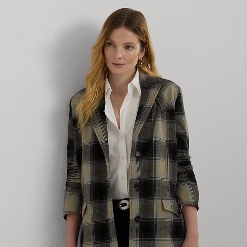 Veste écossaise sergé de laine mélangée - Lauren - Modalova