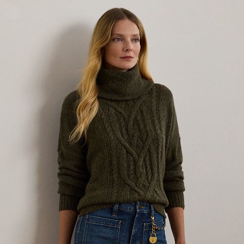 Pull col roulé en tricot d'Aran en laine - Lauren - Modalova