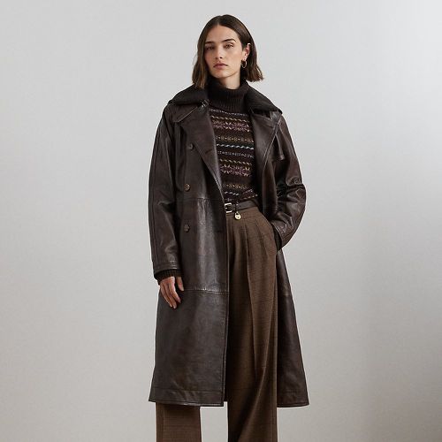 Trench-coat ceinturé en agneau tanné - Lauren - Modalova