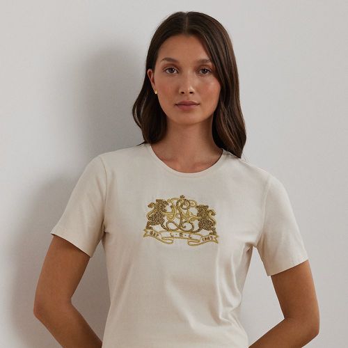 T-shirt écusson de lion jersey de coton - Lauren - Modalova