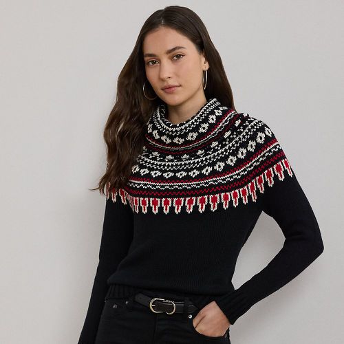 Pull col roulé Fair Isle en coton - Lauren - Modalova