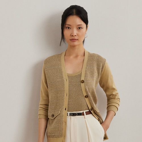Cardigan col en V en jersey à chevrons - Lauren - Modalova