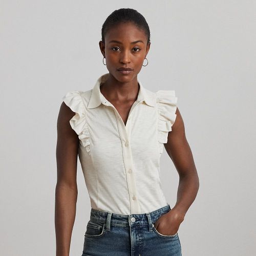 Chemise volantée sans manches en jersey - Lauren - Modalova