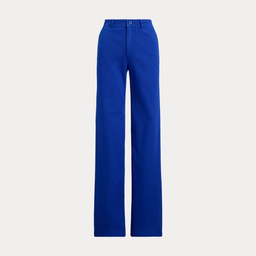 Pantalon à jambe large en sergé de coton - Lauren - Modalova