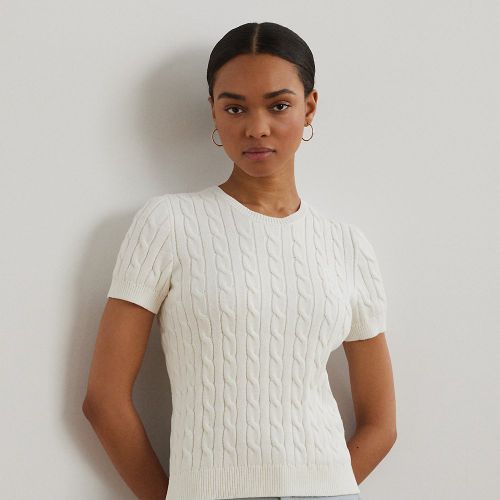 Pull torsadé à manches courtes en coton - Lauren - Modalova