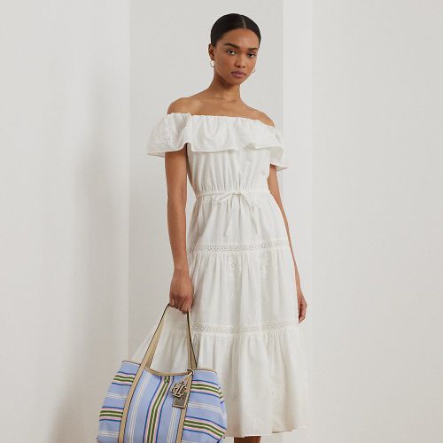 Robe gitane épaules dégagées en coton - Lauren - Modalova